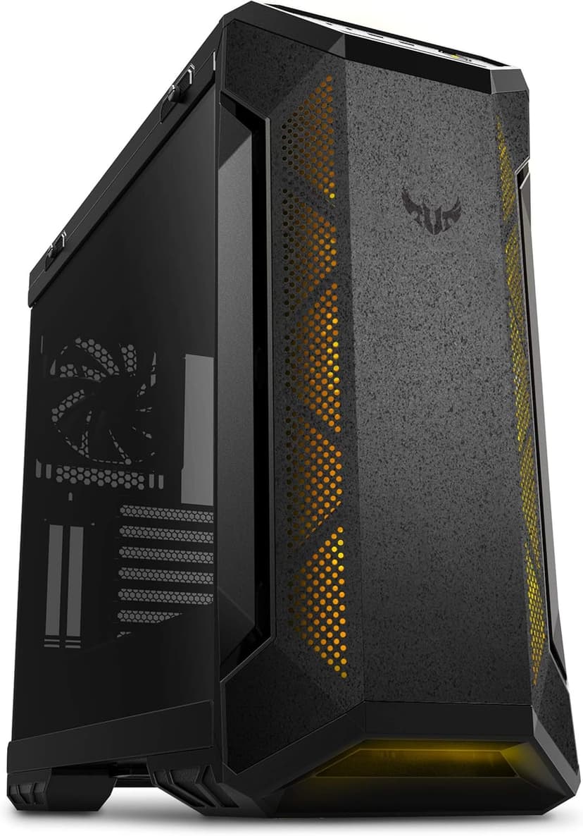 ASUS TUF Gaming GT501 Mid-Tower PC Case for up to EATX Motherboards with USB 3.0 Front Panel, Smoked Tempered Glass, Steel Construction, and Four Case Fans