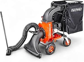 SuperHandy Leaf Vacuum & Wood Chipper – 7HP 209cc Gas Engine, 10:1 Mulch Ratio, 6-Bushel Collection Bag, 13.4" Impeller, Walk-Behind Vacuum Mulcher with Castor Wheels for Lawn & Yard Cleanup