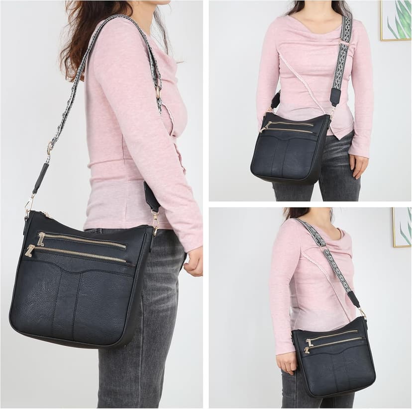 Valleycomfy Crossbody Bags for Women, Lightweight Crossbody Purses Soft Leather Shoulder Handbags