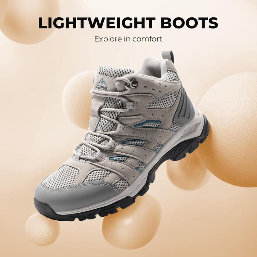 NORTIV 8 Women's Waterproof Hiking Boots Outdoor Trekking Mid Backpacking Mountaineering lightweight boots