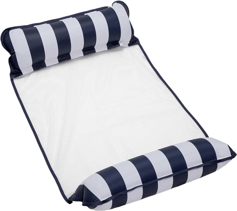 Aqua Original 4-in-1 Monterey Hammock Pool Float & Water Hammock – Multi-Purpose, Inflatable Pool Floats for Adults – Patented Thick, Non-Stick PVC Material – Navy