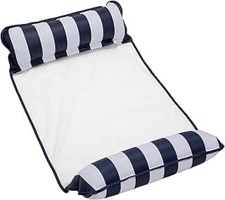 Aqua Original 4-in-1 Monterey Hammock Pool Float & Water Hammock – Multi-Purpose, Inflatable Pool Floats for Adults – Patented Thick, Non-Stick PVC Material – Navy