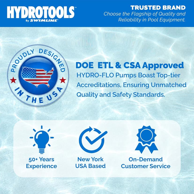 SWIMLINE HYDROTOOLS Above-Ground Pool Motor Pump, 2-Speed, Hydro-Flo 1 HP w/ 5280 GPH, Horizontal