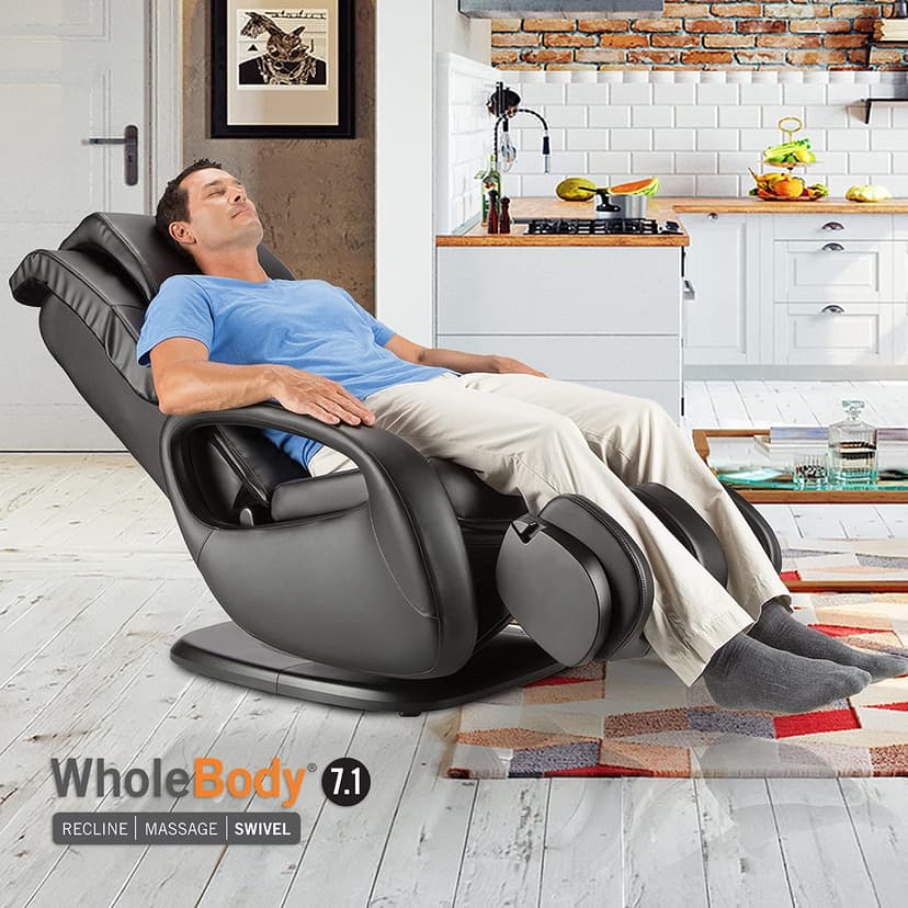 Human Touch WholeBody 7.1 Swivel-Base Full Body Relax and Massage Chair - Perfect for Home Relaxation and Stress Relief | Warm Air Heating | Customizable Massage | Retractable Ottoman | Espresso Color, 7.1"