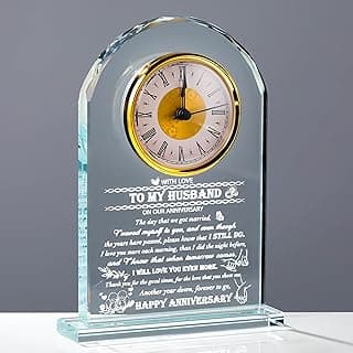 Movdyka Wedding for Husband - Crystal Clock Gifts Personalized Gifts for My Husband Who Has Everything - Gifts Ideas for Husband On Our Anniversary