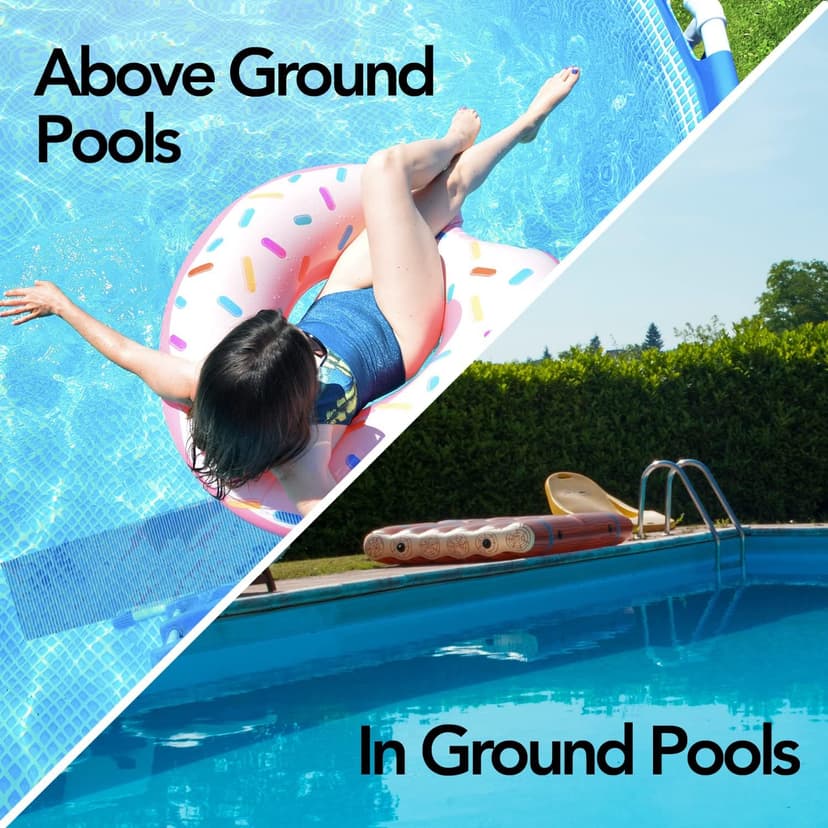 RESILIA Stay-Put Swimming Pool Ladder Mat - Non-Slip, Wide Ribbed, Protective Pad, 36 Inches x 36 Inches, 0.125 Inch Thick, Royal Blue, Made in USA