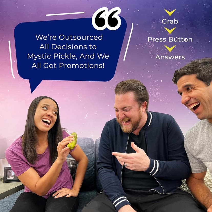 Mystic Pickle - Magic Fortune Teller with +100 Witty Responses - Unveiling The Briny Secrets of The Universe - Endless Entertainment with Friends, Family, Classroom Students - Best Novelty Gag Gift!