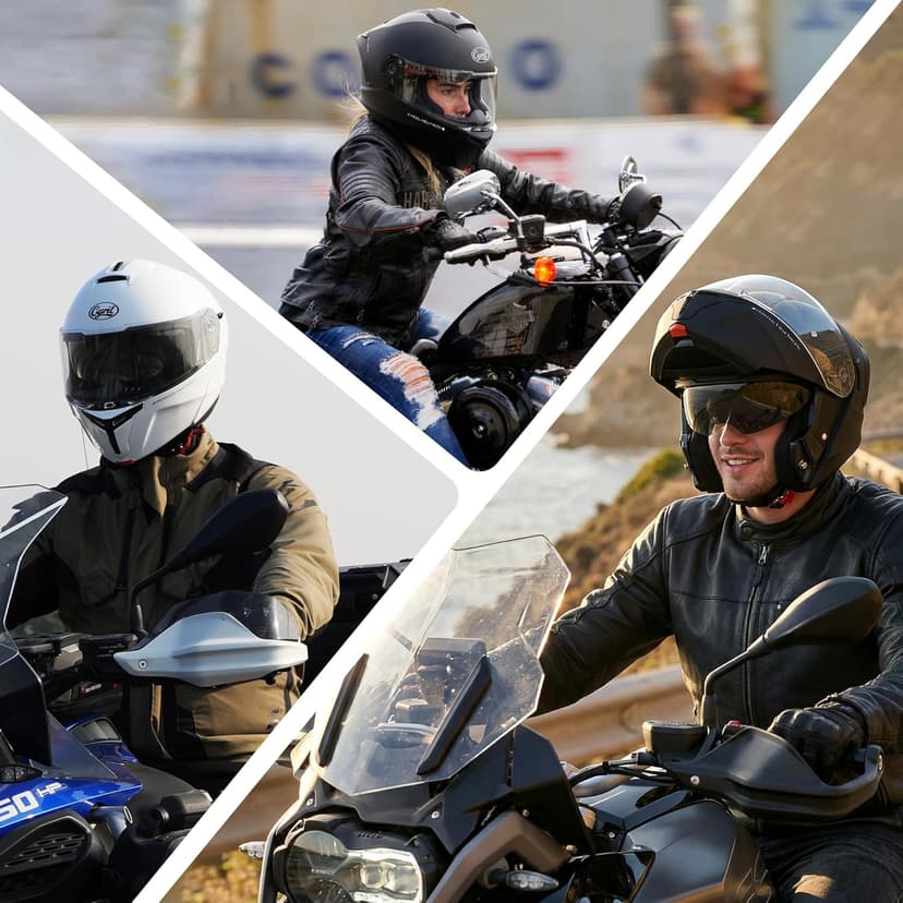 CYRIL Modular Motorcycle Helmet DOT, Flip Up Full Face Men Women, Glasses Compatible Dual Visor, Quick Release Shield, Bonus Smoke Visor & Bag for Street Bike ATV UTV Scooter Cruiser