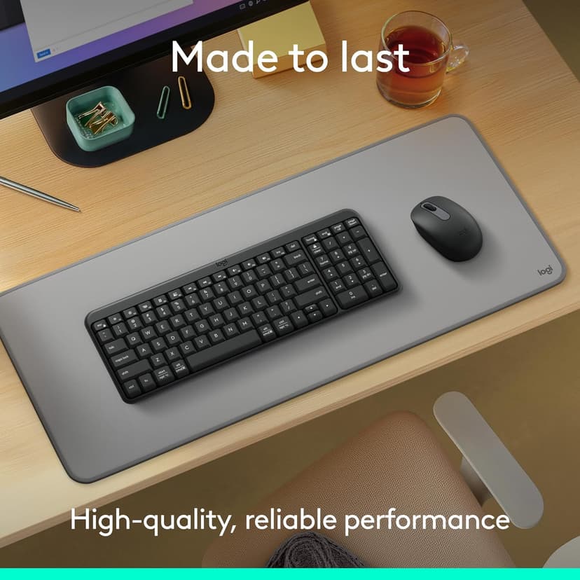 Logitech K250 Bluetooth Keyboard with Numpad, Easy Connectivity, Compact Wireless Keyboard Made with Recycled Plastic, Spill-Resistant, Comfortable Keys - Windows/MacOS - Graphite