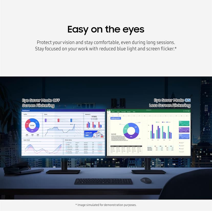 Samsung 22” (S40GD) Borderless Business Monitor with IPS Panel, 100Hz Refresh Rate, Eye Saver Mode, Ergonomic Design, Game Picture Mode, LS22D402GANXGO
