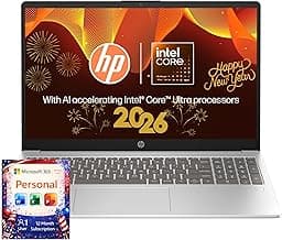 HP 15.6" Laptop with Microsoft 365-1.1TB Storage - 8GB Memory - Intel Inside | Anti-Glare Display, 128GB SSD and 1TB Cloud Storage, 4-Cores CPU, Fast Charge and 12hrs Battery, no Mouse