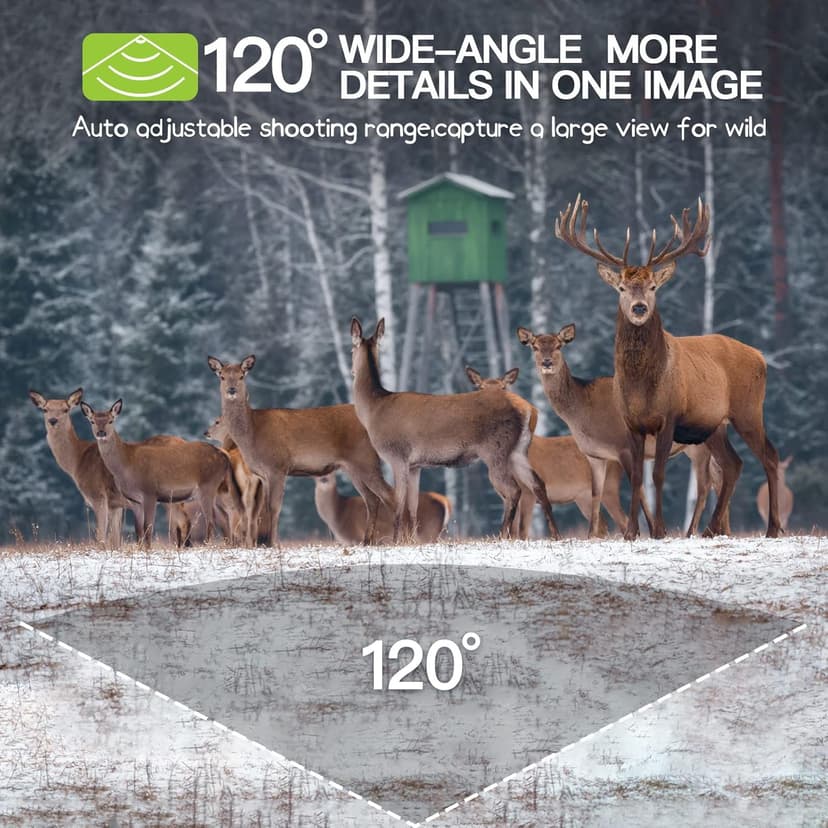 Trail Camera 2 Pack 36 MP 2.7K Game Camera 32GB Memory Card 4 Batteries Time 2.0" LCD Screen, Trail Cameras with 120°Wide Night Vision IP66 Waterproof for Monitoring Wildlife Trail Cam