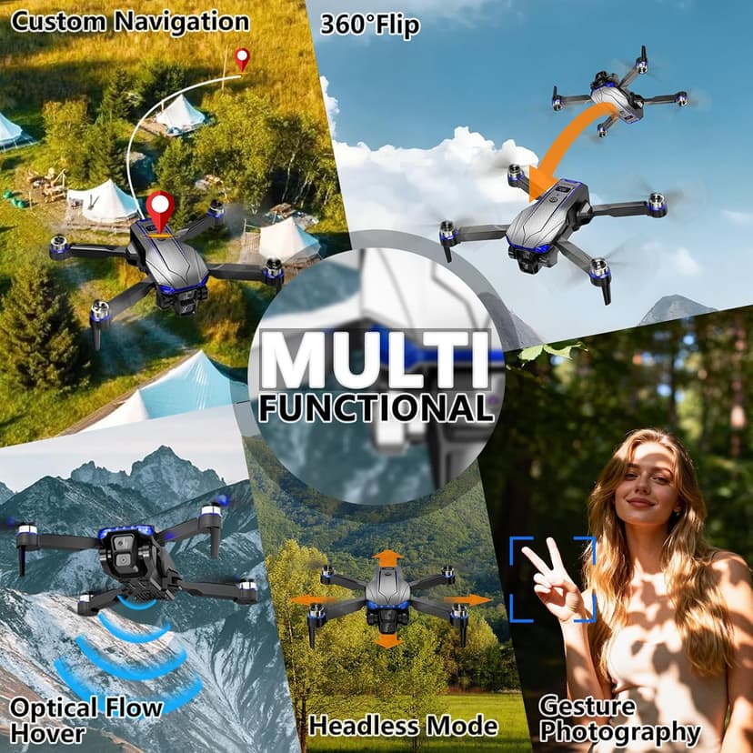 Foldable FPV Drone for Kids & Adults, Clearance! 1080P HD Camera, Carrying Case, Gesture Control Selfie, Altitude Hold, One-Key Takeoff/Landing, 3D Flips——Only $25.99