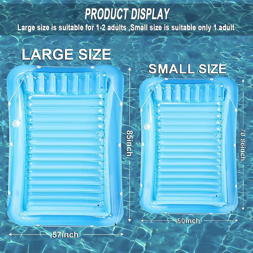 Inflatable Pool Floats Lounger for Adults, Blow Up Tanning Pool Raft Sun Tan Tub with Inflatable Pillow for Family Outdoor, Garden, Backyard Summer Water Party (14+ Year Old)