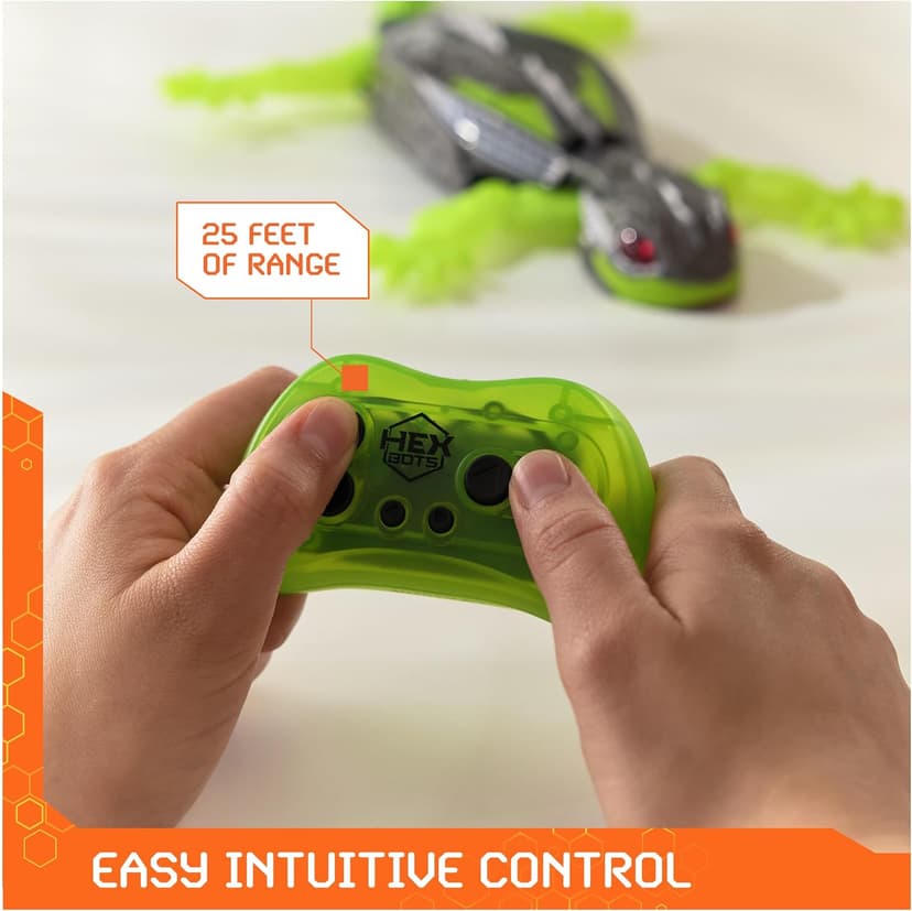 Lizard RC Toy, Wall Climbing Technology, Realistic Limbs, Easy to Use Remote, Prank Toys & Gifts for Kids Ages 4+ HEX BOTS Wall Crawler Gecko Rechargeable Remote Control Toy B0CSFPL6JN