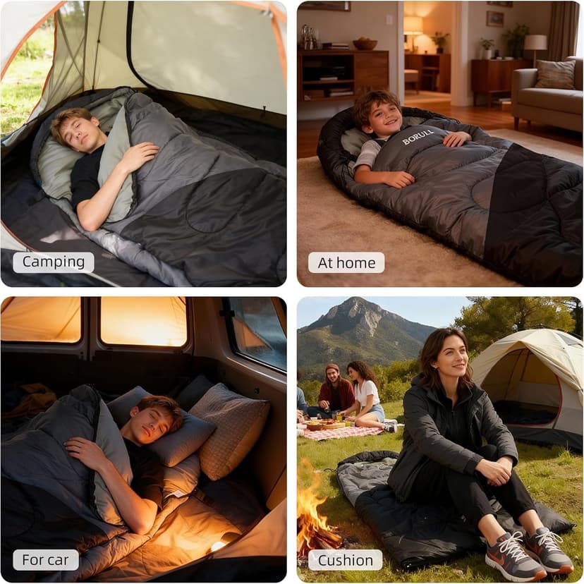 Sleeping Bags for Adults Cold Warm Weather,Backpacking Compact Lightweight Camping Sleeping Bag with Compression Sack for Kids,Camping Essentials Gear for Hiking,Travel,Climb,Outdoor, Indoor