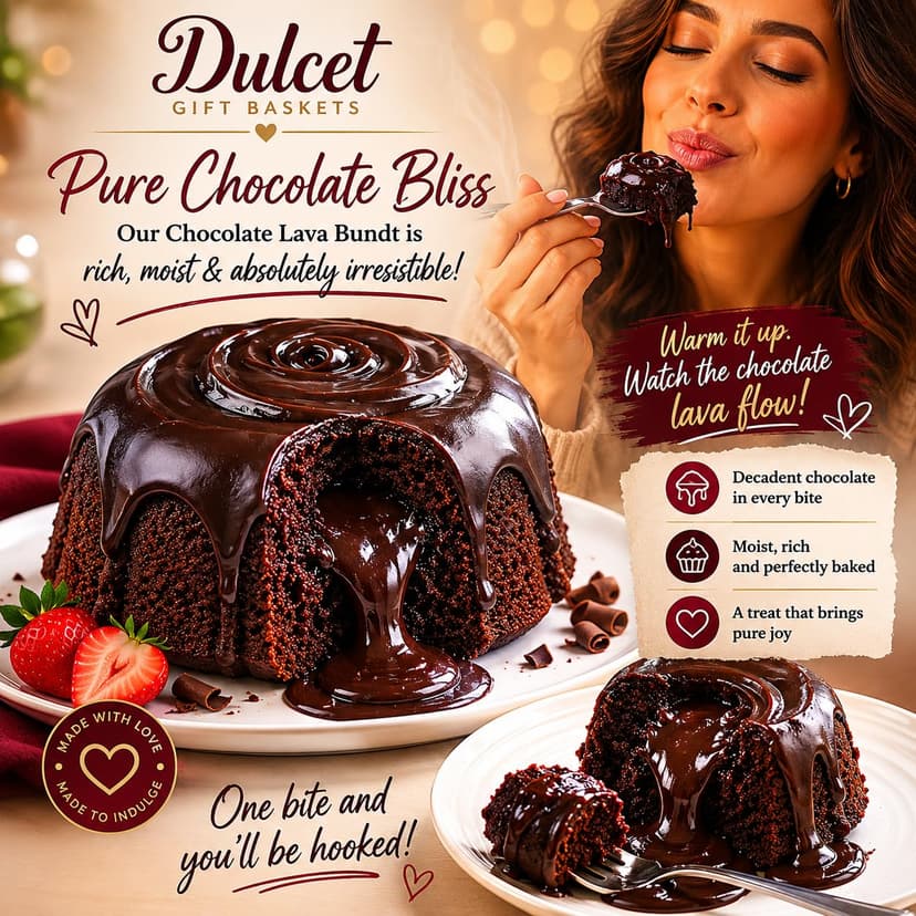 Dulcet Gift Basket - Beautiful Designed Box with Magnetic Closing Clasp - Gift Basket with Freshly Baked Gourmet Goods Each Individually Wrapped - Personalized Notes Included.