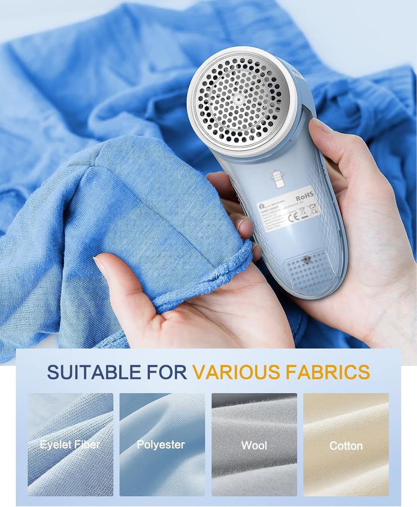 BEAUTURAL Fabric Shaver, Rechargeable Lint Remover for Clothes, Electric Lint Shaver with 6-Leaf Blades, Sweater Shavers to Fuzz, Lint Balls, Pillings, Bobbles for Clothes and Furniture
