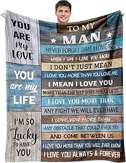 Gifts for Boyfriend/Husband, Boyfriend Birthday Gifts, I Love You Gifts for Him, Wedding Anniversary Birthday Gift for Men, 1 Year Anniversary Romantic Gift for Boyfriends, to My Man Blanket 60"X50"