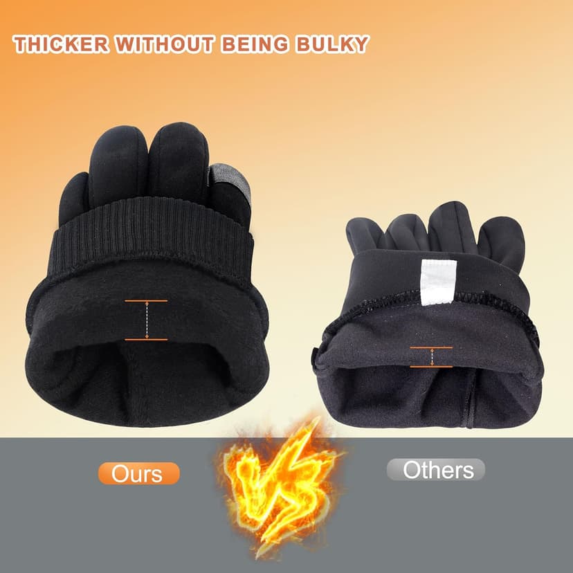ihuan Winter Waterproof Gloves for Men Women Warm Running Cycling Snow Ski Gloves for Cold Weather, Thermal Windproof Material and Touch Screen Finger for Driving Snowboarding