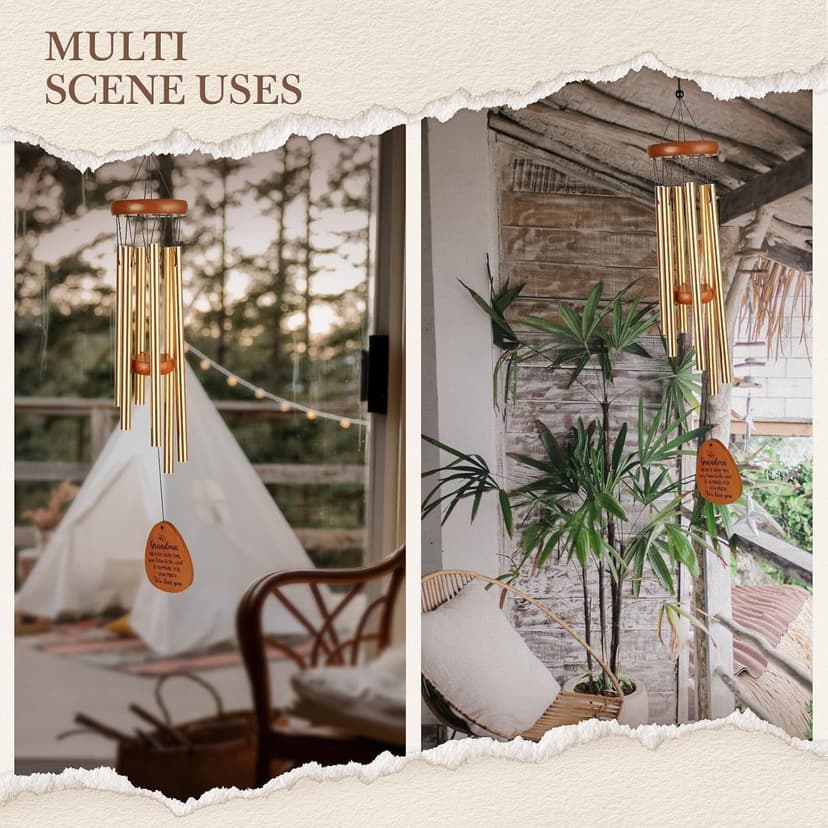Gifts for Grandma, Grandma Wind Chime, Mother's Day Best Gift for Grandmother, Grandma Birthday Gifts from Grandchildren, Mothers Day Thanksgiving for Grandma