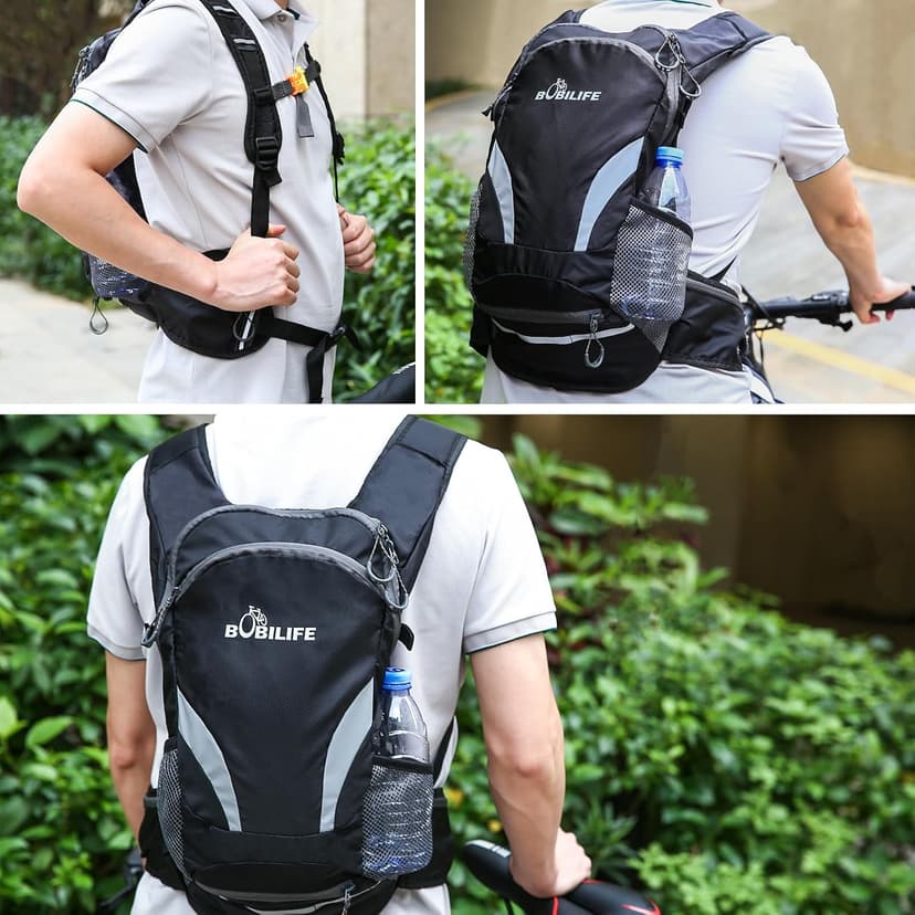 Bicycle Cycling Backpack - Water Resistant Biking and Bike Commuter Lightweight Backpack with Helmet Mesh Holder, Men and Women