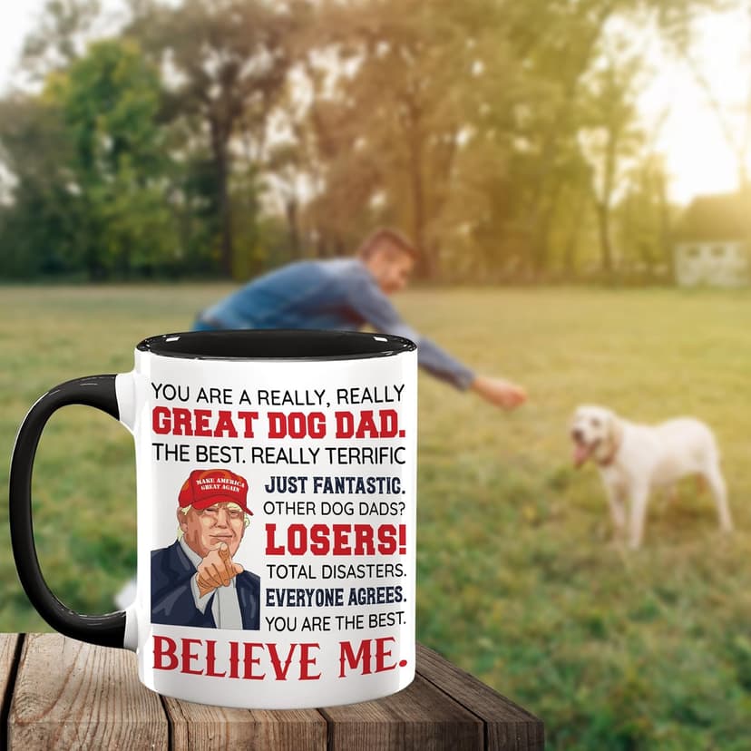 Dog Dad Christmas Gift - Dog Dad Gifts For Men - DogFather Gifts - Pet Lover Owner, Fur Papa Present Idea - Christmas, Birthday, Father's Day Gift for Pet Lovers - Ceramic Mug 11 Oz