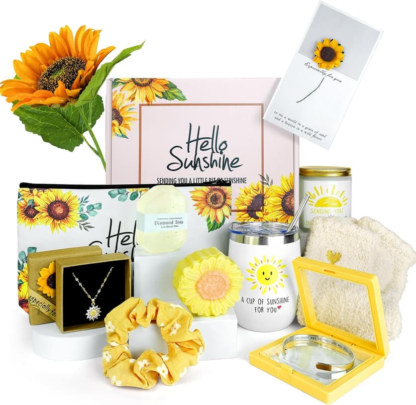 Sunflower Gifts for Women,Birthday Gift for Women,Sending Sunshine Gift,Thank You Gifts,Care Package,Thinking of You for Mom Grandma Sister Best Friend,Graduation for Her