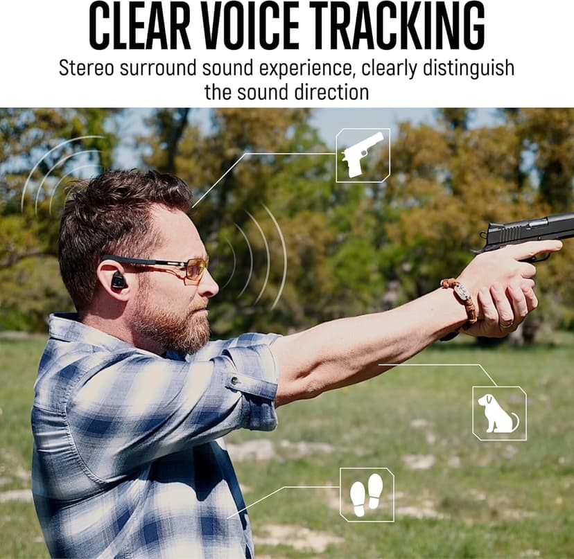 GLORYFIRE Shooting Ear Protection Earplugs, Bluetooth Hearing Protection Earbuds for Noise Reduction