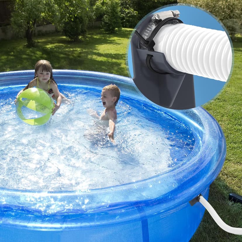 Replacement Pool Hoses for Above Ground Pools 1 1/4, 59" Long Swimming Pool Hose, 4 Pack White Pool Pump Hose with 8 Metal Clamps