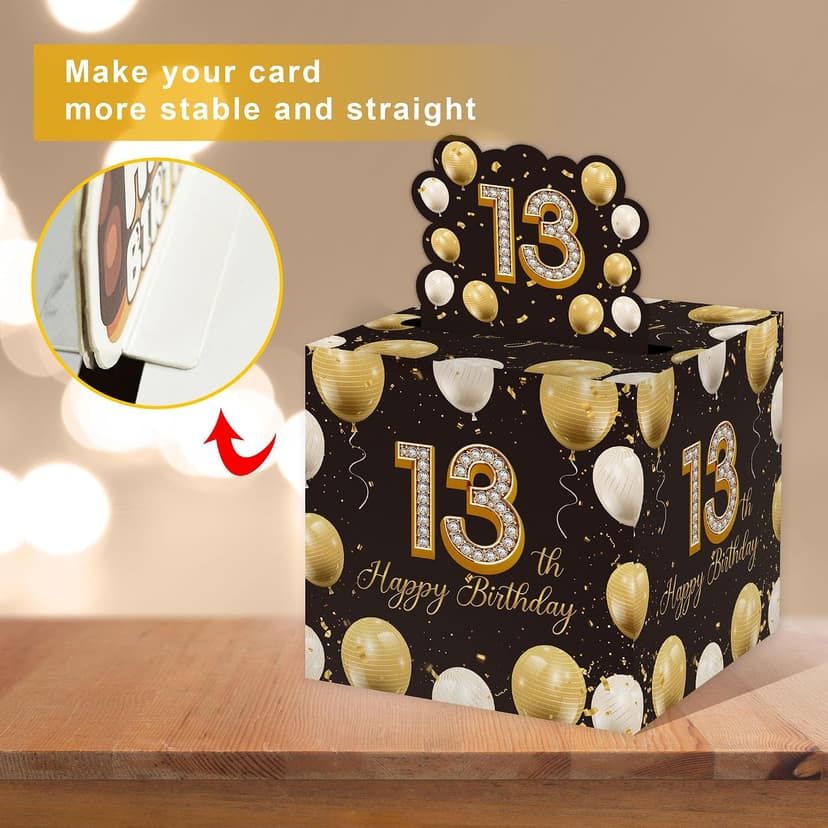 Creative Cash Present with Pulling Design, Includes 35PCS Clear Money Bags for Cash Gifts (Unisex Boys Girls) Azbuk 13th Birthday Money Pull-Out Surprise Box Gift for Teens B0CND59NQR