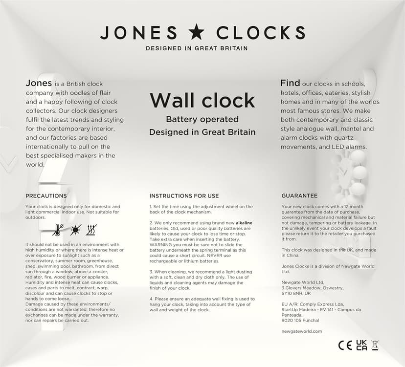 JONES CLOCKS® Frieze Wall Clock | Small Elegant Classic Round Clock | 23cm | Sage Green | Pretty Design Ideal for The Kitchen, Living Room, Bedroom, Large or Small Spaces