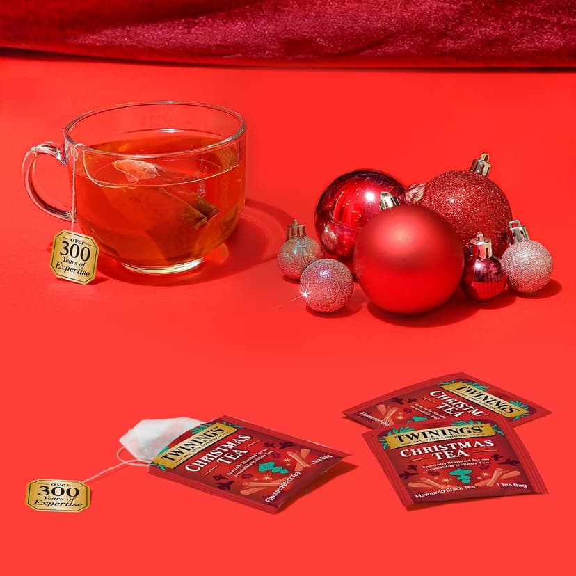 Twinings Christmas Holiday Variety Tea Bag Pack (40 Count) 4 Flavours Include Christmas Tea, Winter Spice, Gingerbread Joy, Peppermint Cheer, Seasonal Gift for Her, Him, Family, Friends B0DZ3153N8