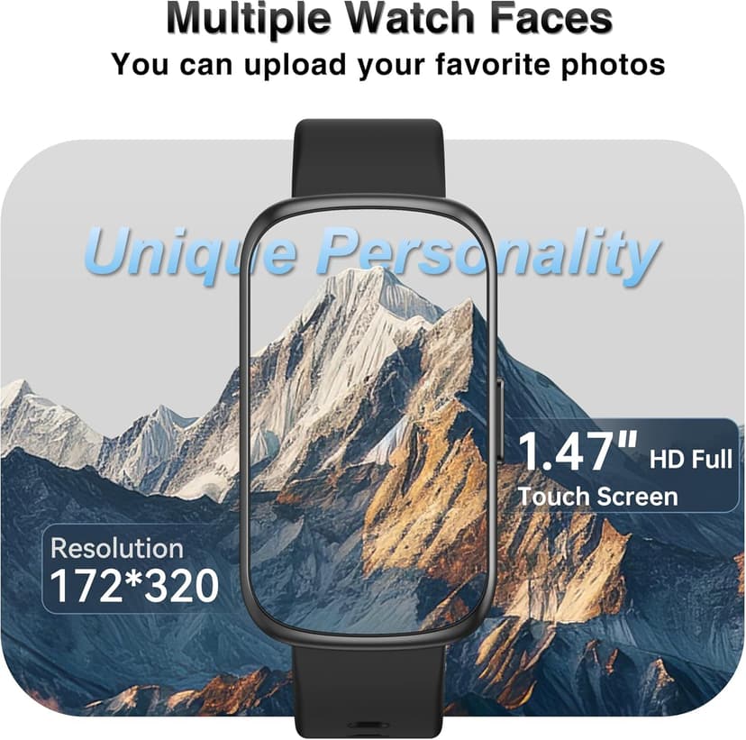 Fitness Tracker, Smart Watches for Women Men with 24/7 Heart Rate/Blood Pressure/Blood Oxygen Monitor, Sleep Tracker, Calories&Step Counter, IP68 Waterproof Health Activity Trackers for Android&iPhone