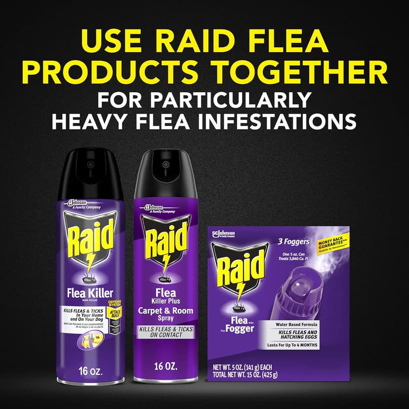Raid Flea Killer Carpet & Room Spray, Kills hatching eggs for up to 4 months, 16 Oz