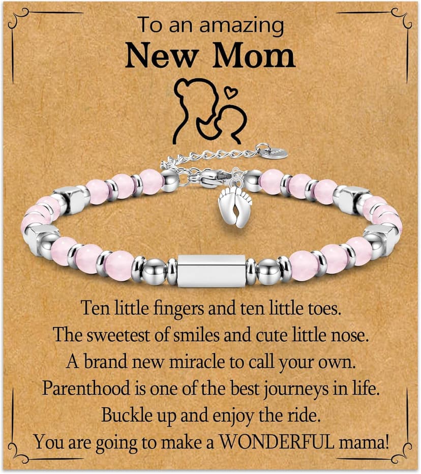 New Mom Gifts for Women, 1st Time Mothers Day Mom Mommy To Be Gifts for Women After Birth, Pregnancy Jewelry Gifts Bracelet for Mama B0D112KB4T