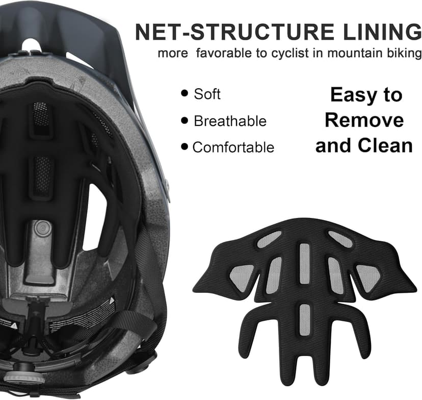Mountain Bike Helmet Adult Men Women - Ultra Comfort, Super Lightweight Bicycle Helmets, MTB Cycling Gear Biking Accessories with Adjustable Fit & Removable Sun Visor