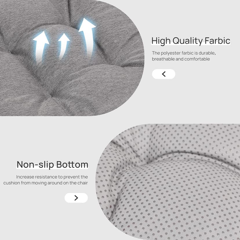 Love's cabin Memory Foam Chair Cushions Set of 4, 15.5"x15.5"x3.5" Indoor & Outdoor Seat Pads for Dining, Kitchen, Office, Patio Chairs - Grey