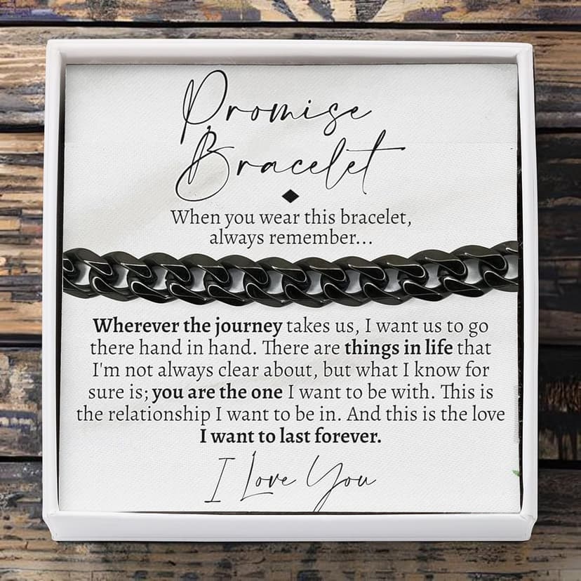 Love You This Much Promise Cuban Bracelet, Romantic Gift for Boyfriend, Appreciation Gift for Boyfriend, Cute Small Gift for Boyfriend, Thoughtful Boyfriend