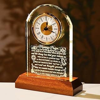 Ornalrist Wedding Gifts for Couples 2025 - Glass Clock with Wooden Light Base Happy Anniversary Marriage Prayer Wedding Gifts for Bride and Groom Engagement Newlywed Mr Mrs Gifts