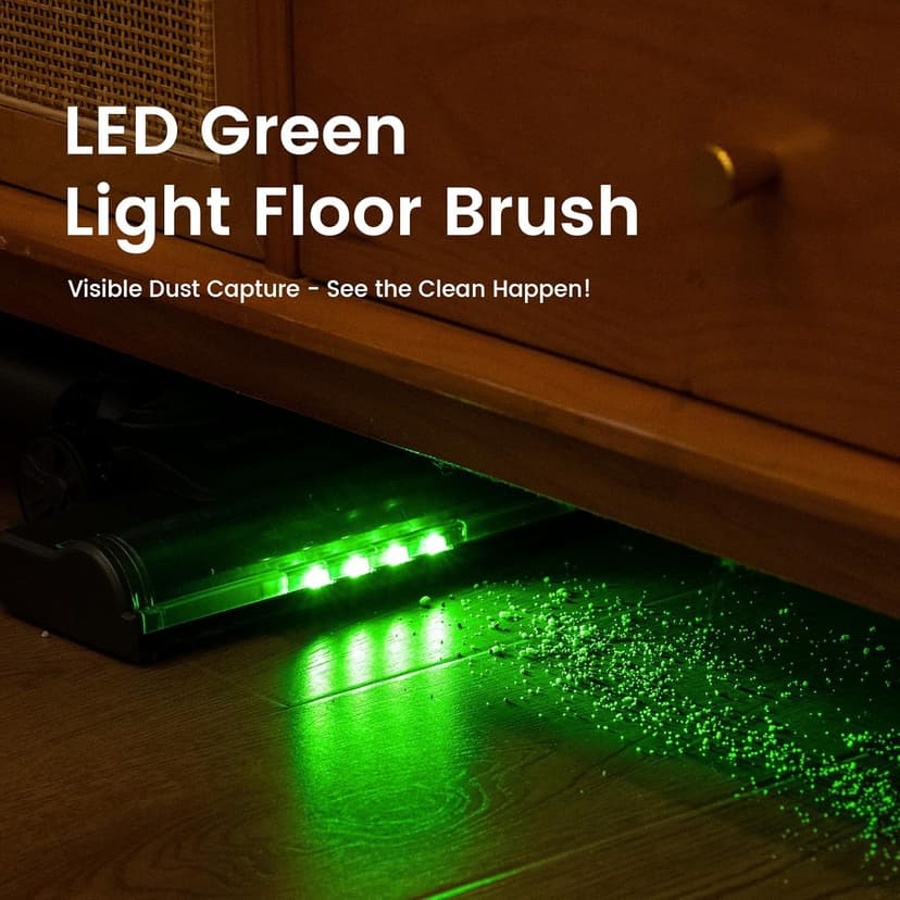 Cordless Vacuum Cleaner, 40KPA/500W/35Mins, Green LED Light, Lightweight Stick Vacuum Self-Standing, Vacuum Cleaners for Home Handheld Vacuum for Pet Hair, Carpet, and Hard Floors, U8