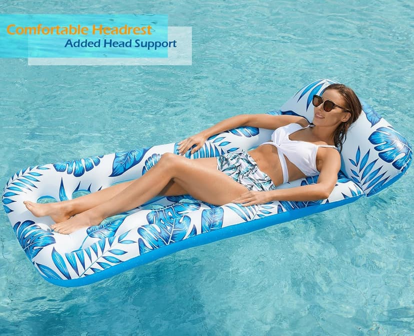 Jasonwell Inflatable Pool Float Lounge - 2 Pack Floaties Rafts for Adults Floating Lounger Sun Tanning Floats Cool Water Floaty Swimming Lake Beach Party Toys