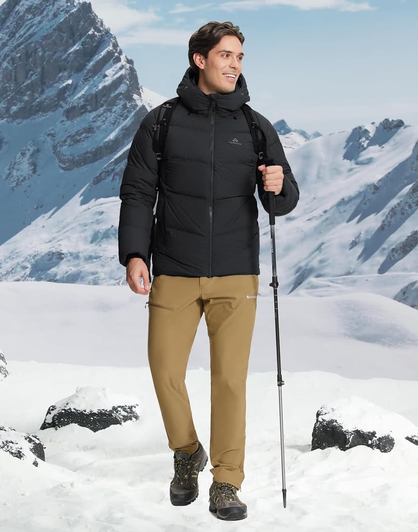 Pioneer Camp Men's Down Jacket 700 Fill Winter Insulated Puffer Jackets Water-repellent Warm Puffy Coat with Hood