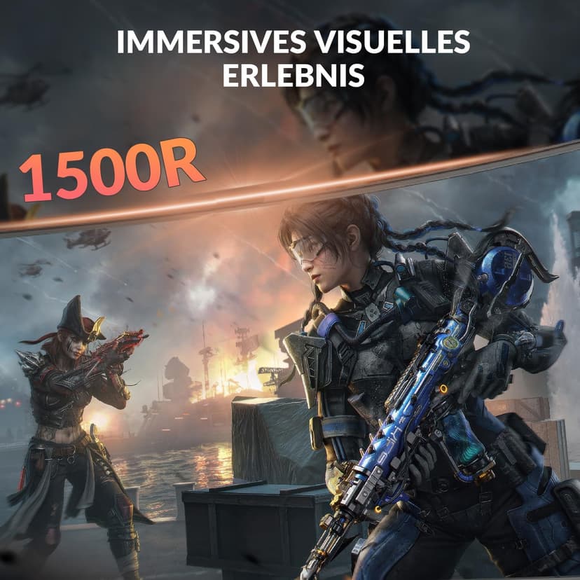 ZZA 49" Curved Gaming Monitor | 5120x1440 Dual QHD, 165Hz/144Hz, 1500R, 32:9 Ultra-Wide, AMD FreeSync, 120% sRGB, Height Adjustable, HDMI 2.1 & DisplayPort 1.4, VESA Mount, Black