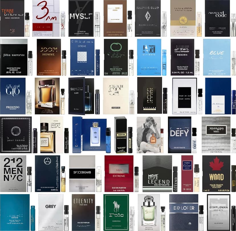 High End Random Selection Designer Fragrance Cologne Sampler Set for Men - (Pack of 10 Sample Vials)
