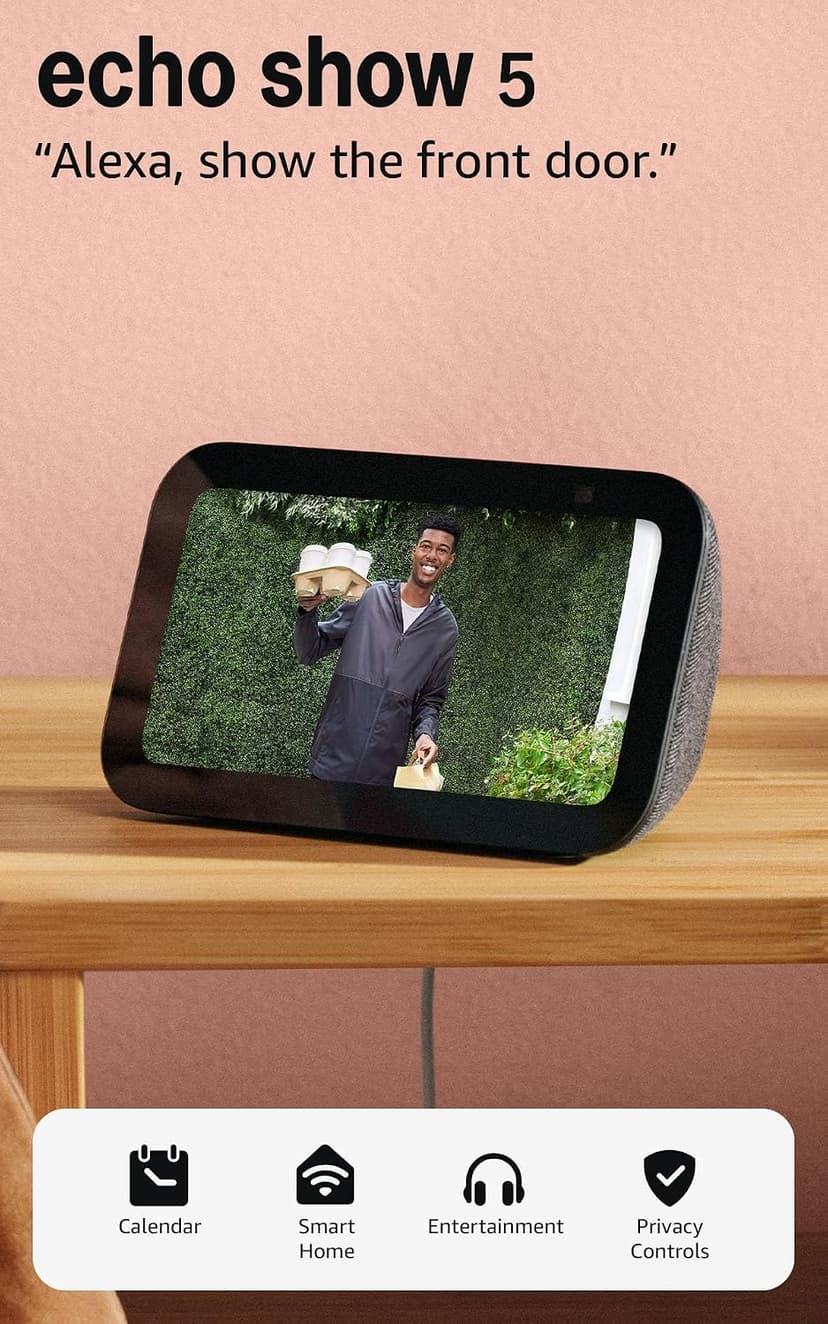 Amazon Echo Show 5 (newest model), Smart display, Designed for Alexa+, 2x the bass and clearer sound, Charcoal B09B2SBHQK