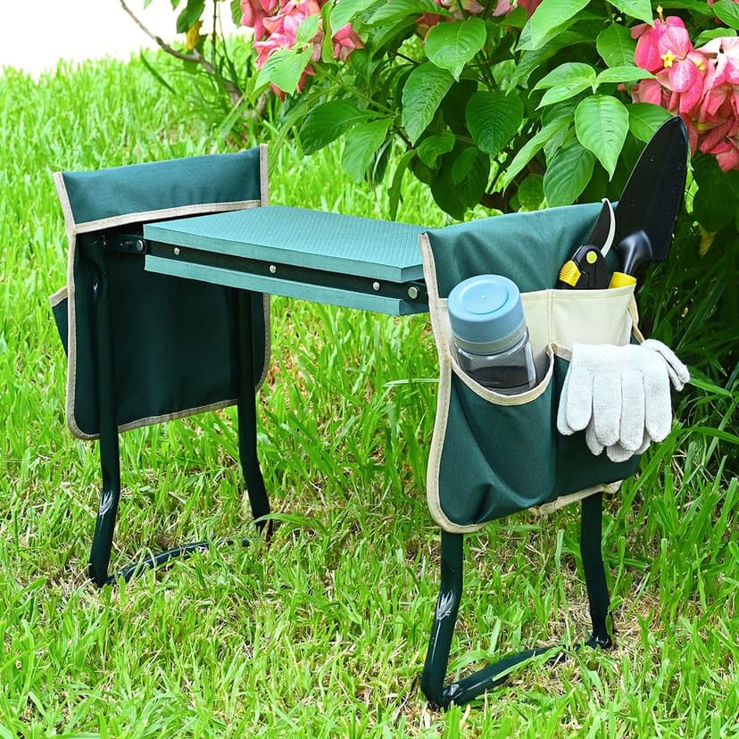 KVR Upgraded Garden Kneeler and Seat with Thicken & Widen Soft Kneeling Pad,Heavy Duty Foldable Gardener Stool with 2 Tool Pouches,Gardening Gifts for Women Mom Men Seniors¡­… B0972Y5LTY