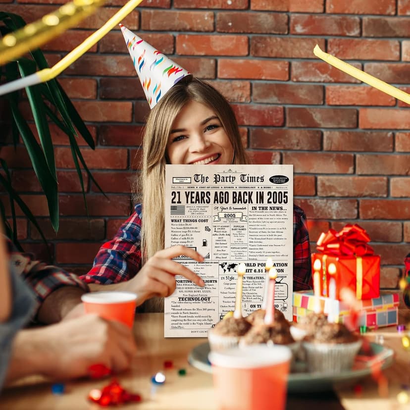 Retro 21 Year Old Gifts Idea for Son Daughter Boys Girls Women Men,Big 10.6 x 7.9 Inch,Thick Card Stock with Premium Envelope Ziwenhu Funny 21st Birthday Card Gift Decorations for Her Him B0CL9MKFV1