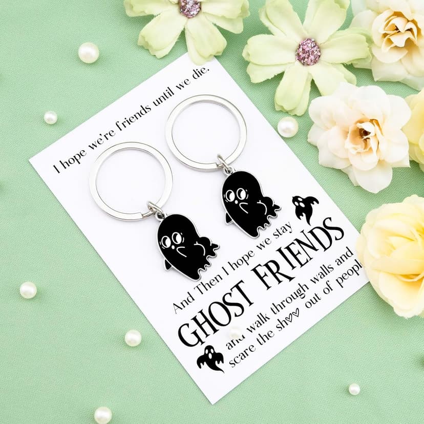 Cute Halloween Gifts Ghost Keychain Boo Basket Stuff Halloween Themed Gifts Boo Basket Gift Ideas Funny Friend Gift for Women Bestie Sisters Friendship Present