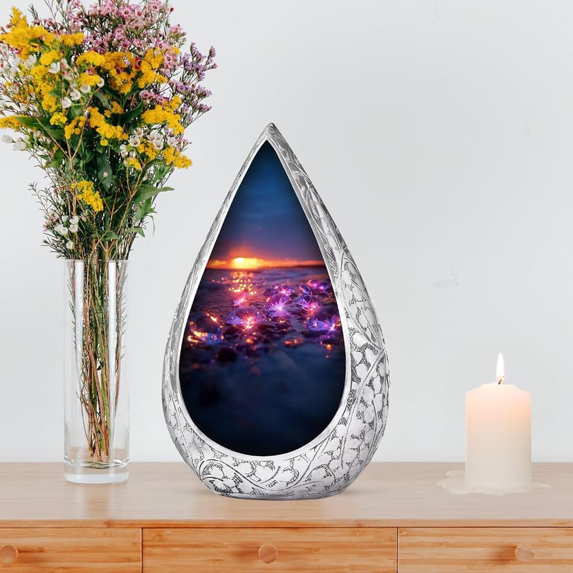 Diamond Memorial Burial Urn for Adult Ashes Male & Female - Black Cremation Funeral Urns for Human Ashes Father & Mother - 3 Inch Small Urn for Decorative B0FG87J4WJ